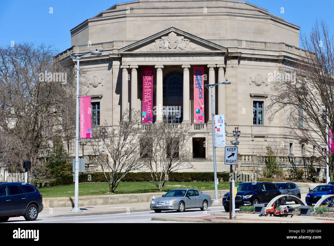 Severance Music Center, Severance Hall, sede della Cleveland Orchestra su Euclid Avenue presso l'University Circle di Cleveland, Ohio Foto Stock