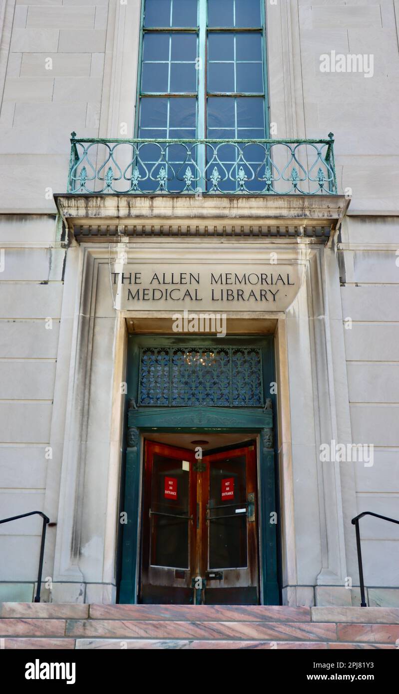 L'Allen Memorial Medical Library fa parte della Case Western University presso l'University Circle di Cleveland, Ohio Foto Stock