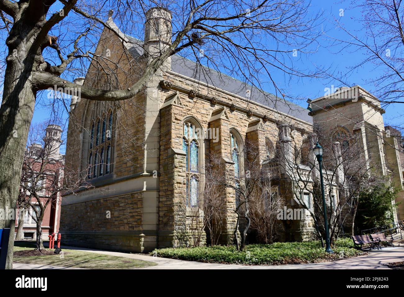 Florence Harkness Memorial Chapel sulla Case Western University presso l'University Circle di Cleveland, Ohio Foto Stock