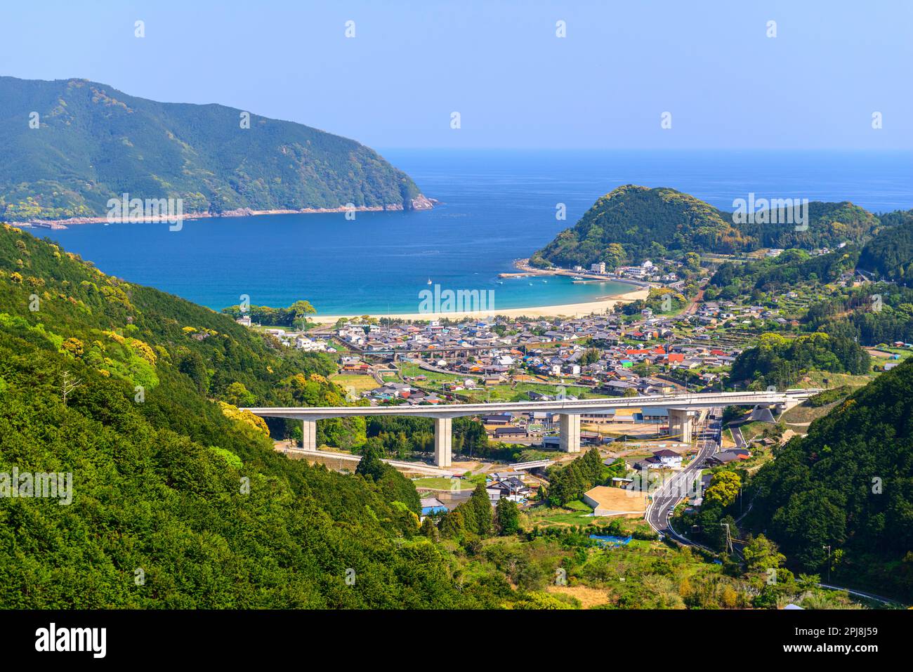Città Kumano, Prefettura di Mie, Giappone a Atashika waterfront. Foto Stock