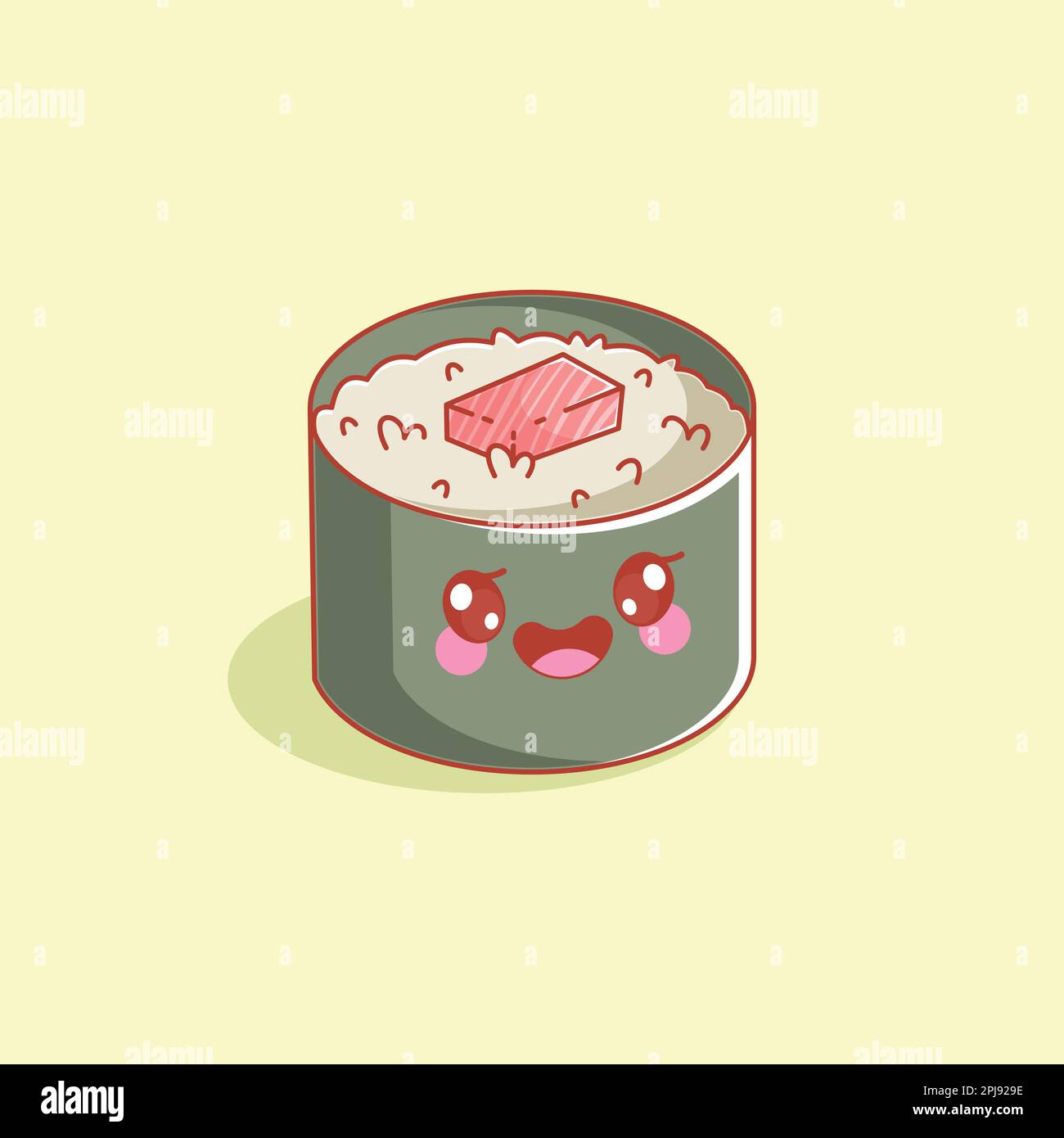 Grazioso design tekka maki in stile cartoon Illustrazione Vettoriale