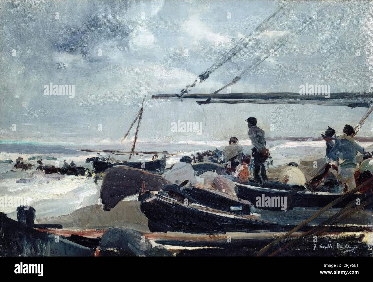 Joaquín Sorolla/ Día gris en la playa de Valencia, 1904. Óleo sobre lienzo. MUSEO: MUSEO SOROLLA, MADRID, SPAGNA. Foto Stock