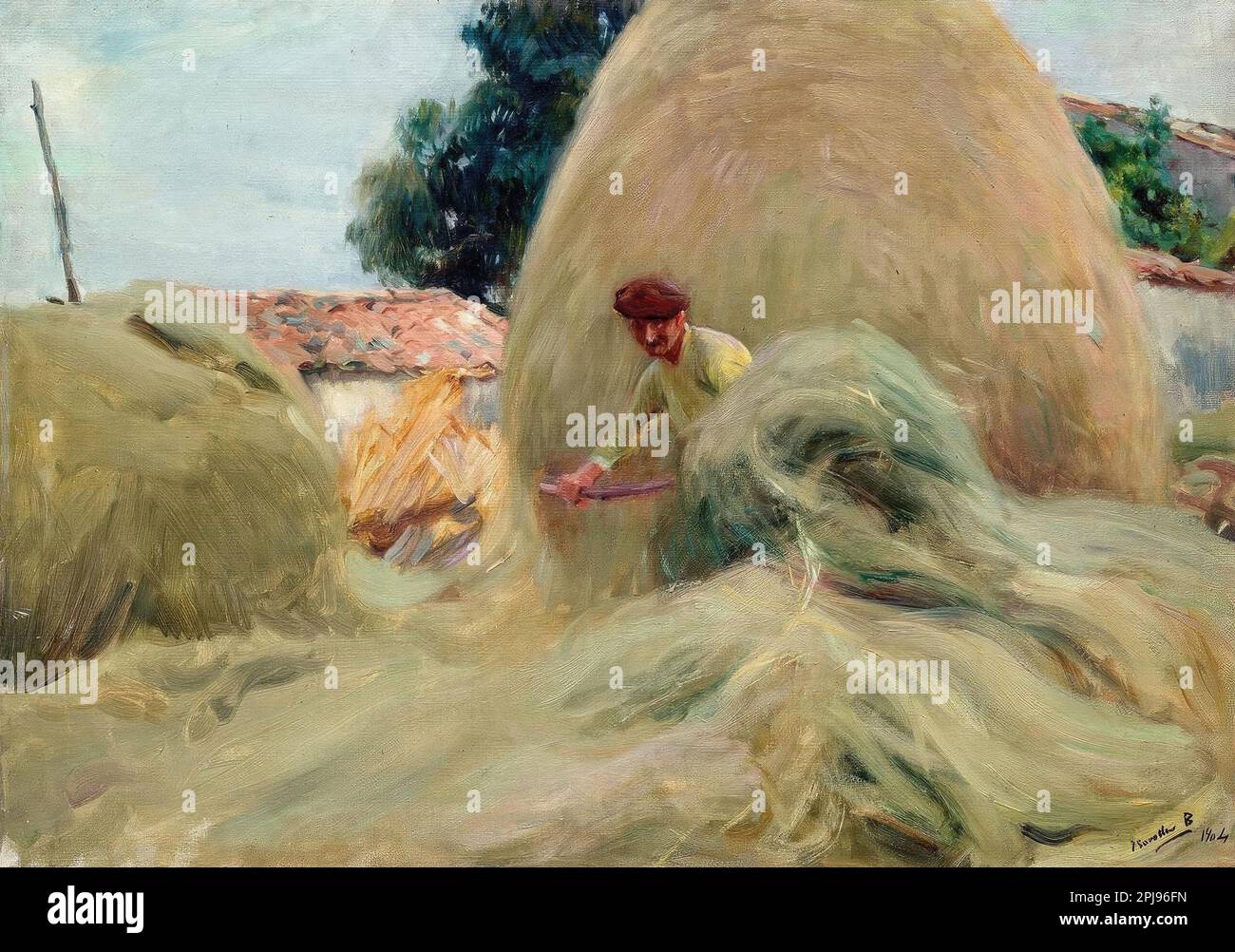 Joaquín Sorolla/Amontonando el heno, Asturie 1904. Óleo sobre lienzo. MUSEO: MUSEO SOROLLA, MADRID, SPAGNA. Foto Stock