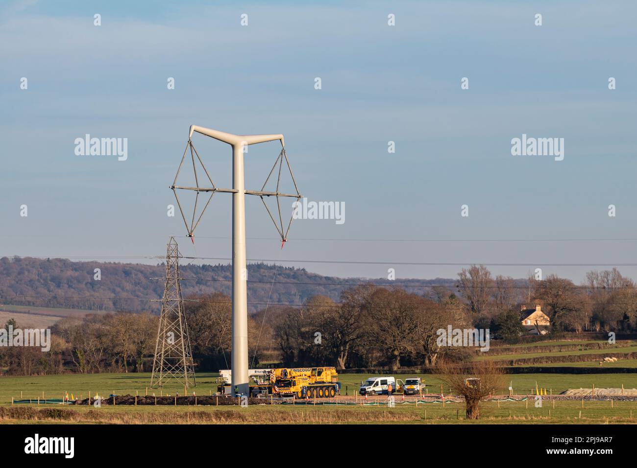 T Pylons in costruzione Foto Stock