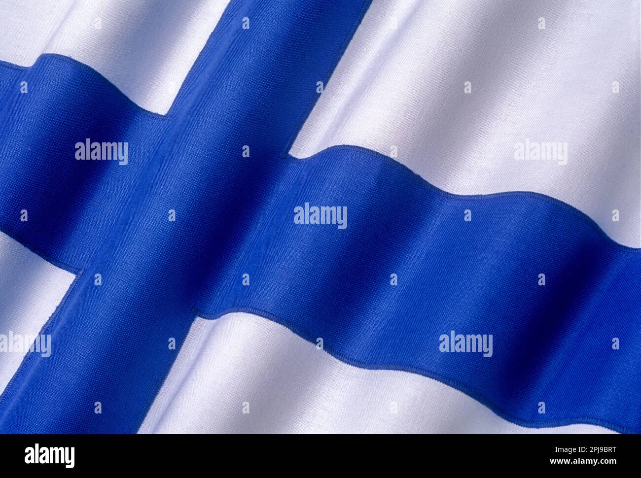 Bandiera della Finlandia realizzato in cotone cucito BUNTING Foto Stock