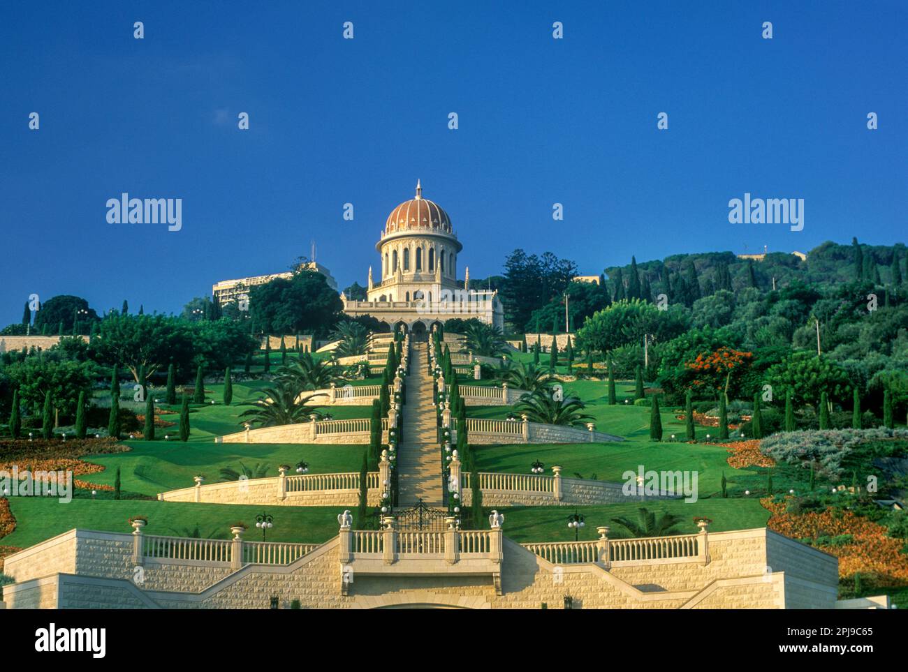 Santuario del BAB terrazze formali giardini BAHAI (©FARIBORZ SAHBA 2001) Haifa Israel Foto Stock