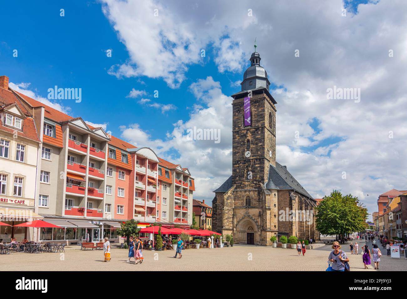 Gotha: chiesa Margarethenkirche, piazza Neumarkt in , Thüringen, Turingia, Germania Foto Stock