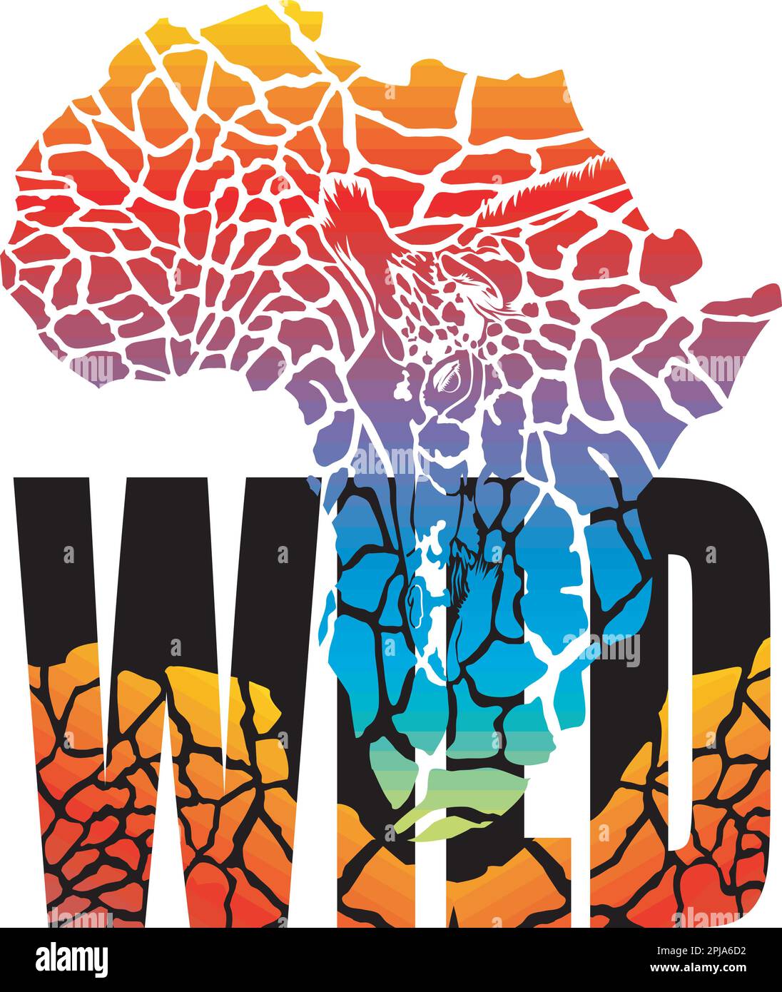 Africa mappa con la pelle giraffa Illustrazione Vettoriale