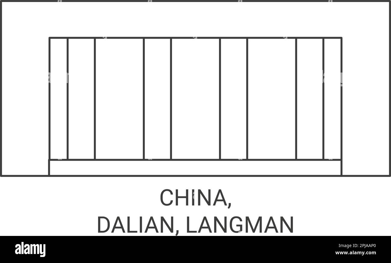 Cina, Dalian, Langman Hotel viaggio punto di riferimento vettore illustrazione Illustrazione Vettoriale