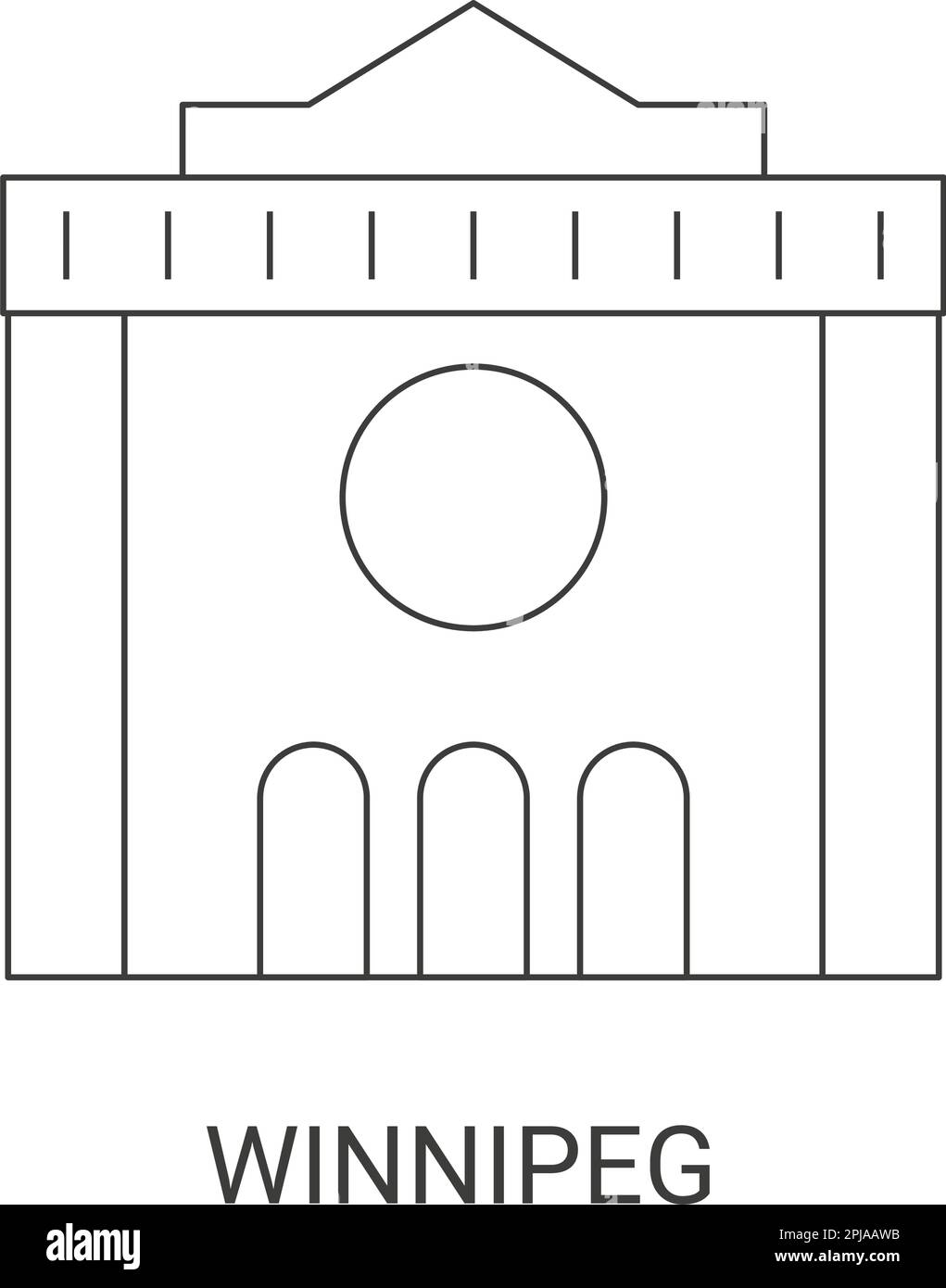 Canada, Winnipeg viaggio riferimento vettoriale illustrazione Illustrazione Vettoriale
