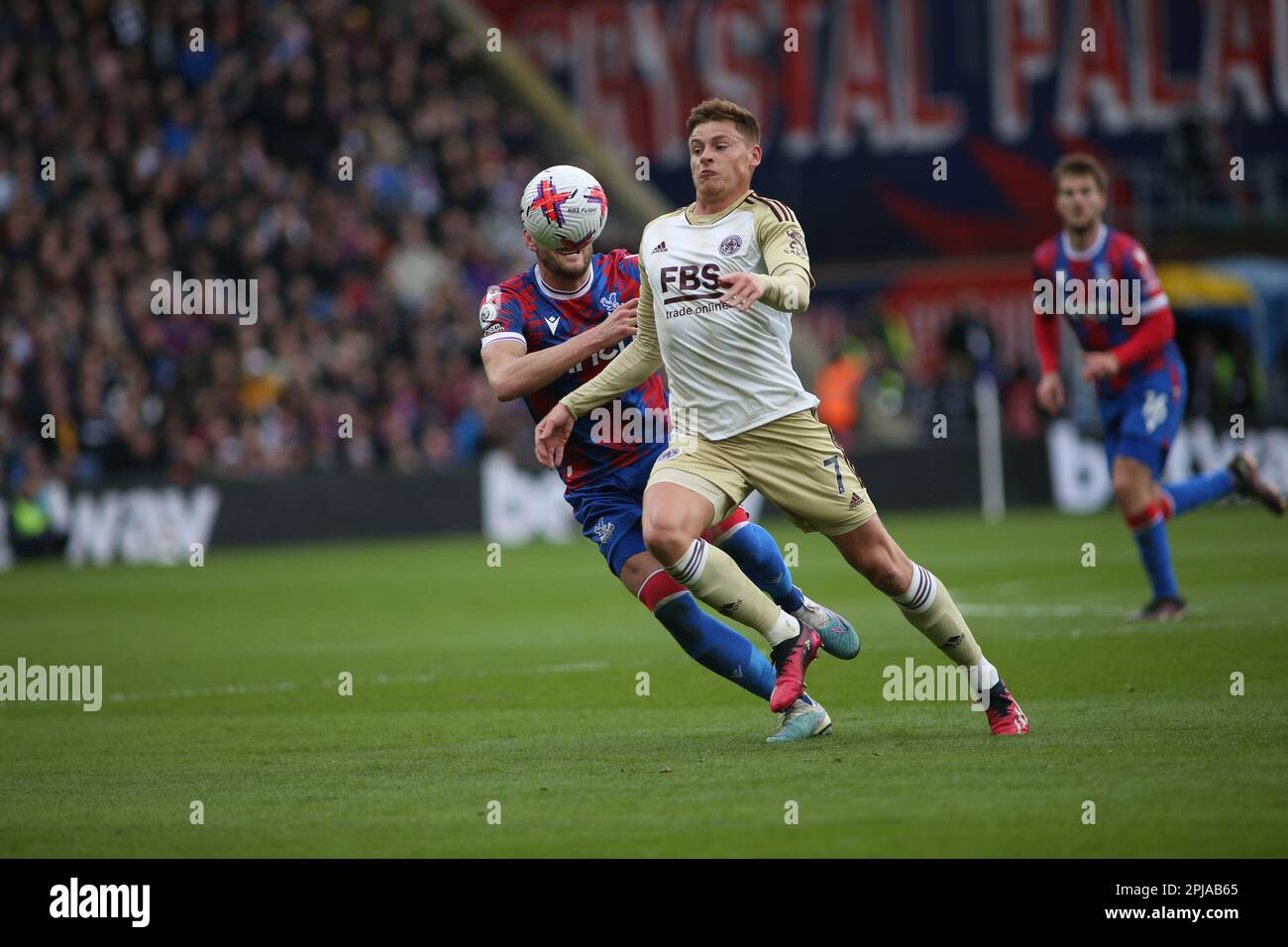 Londra, Regno Unito. 31st Mar, 2023. Durante la partita della Premier League tra Crystal Palace e Leicester City a Selhurst Park, Londra, Inghilterra, il 1 aprile 2023. Foto di Pedro Soares. Solo per uso editoriale, licenza richiesta per uso commerciale. Non è utilizzabile nelle scommesse, nei giochi o nelle pubblicazioni di un singolo club/campionato/giocatore. Credit: UK Sports Pics Ltd/Alamy Live News Foto Stock