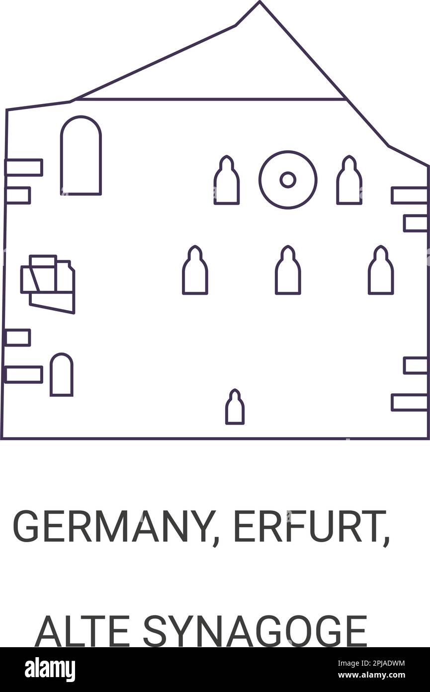 Germania, Erfurt, Alte Synagoge viaggio punto di riferimento vettore illustrazione Illustrazione Vettoriale
