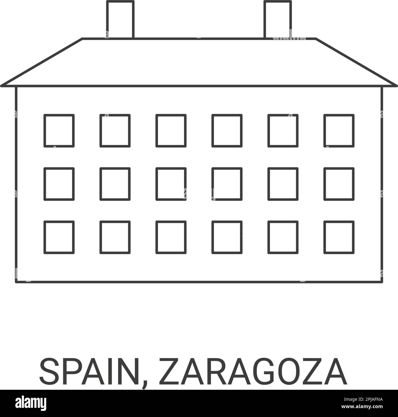 Spagna, Saragozza, illustrazione vettore punto di riferimento di viaggio Illustrazione Vettoriale