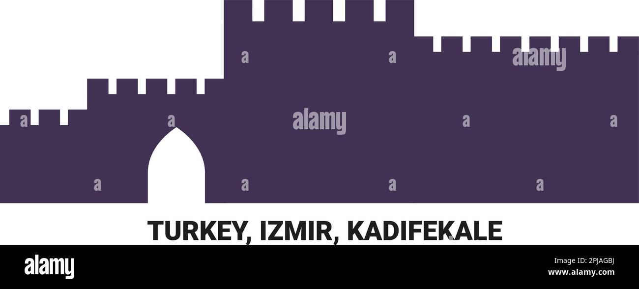 Turchia, Izmir, Kadifekale, viaggio punto di riferimento vettore illustrazione Illustrazione Vettoriale