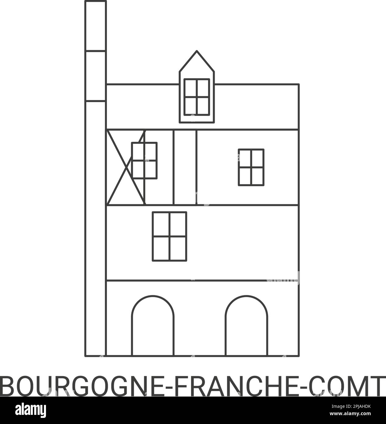 Francia, Bourgognefrancheomt, , Digione viaggio punto di riferimento vettoriale illustrazione Illustrazione Vettoriale