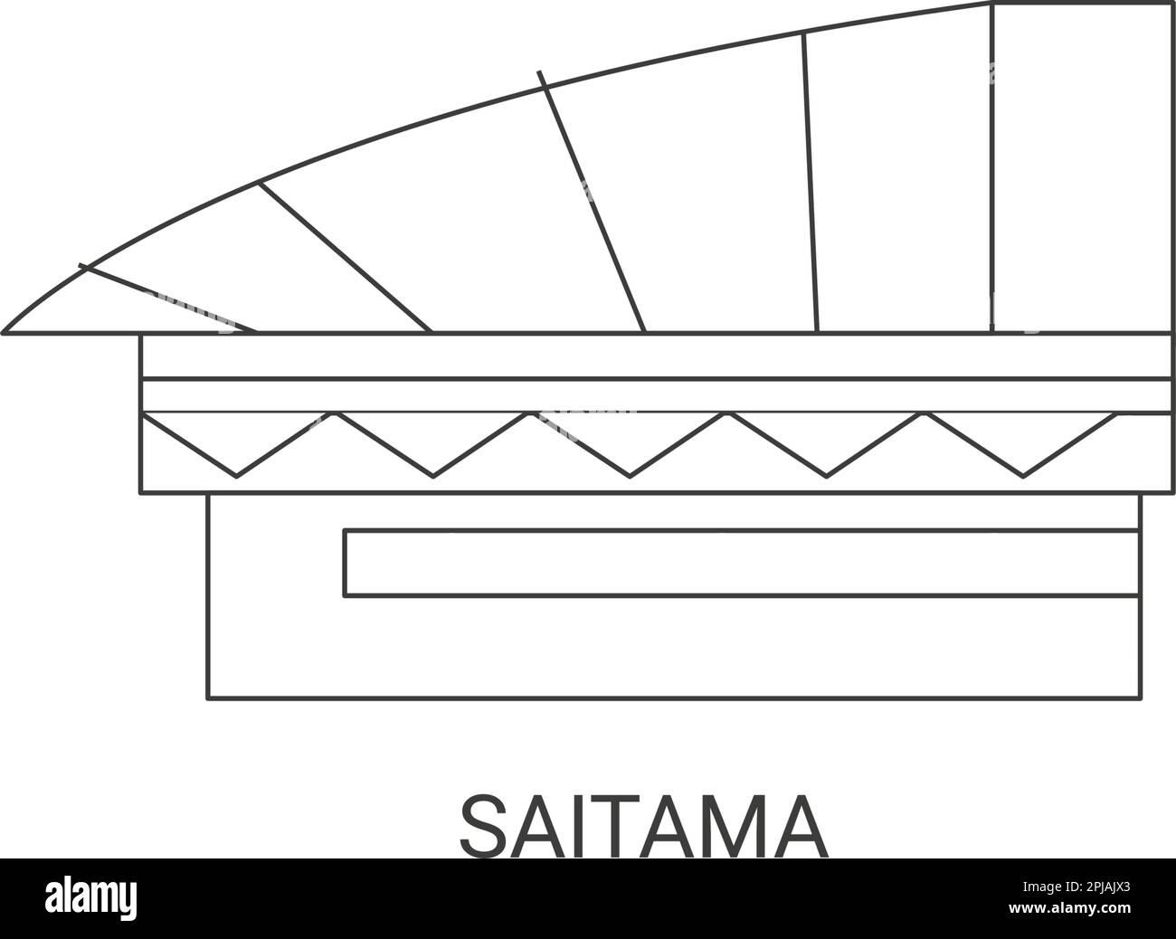 Giappone, Saitama viaggio punto di riferimento vettoriale illustrazione Illustrazione Vettoriale