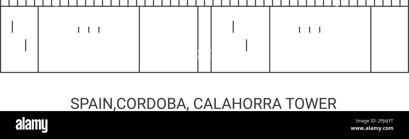 Spagna, Cordoba, Torre Calahorra, viaggio punto di riferimento vettore illustrazione Illustrazione Vettoriale