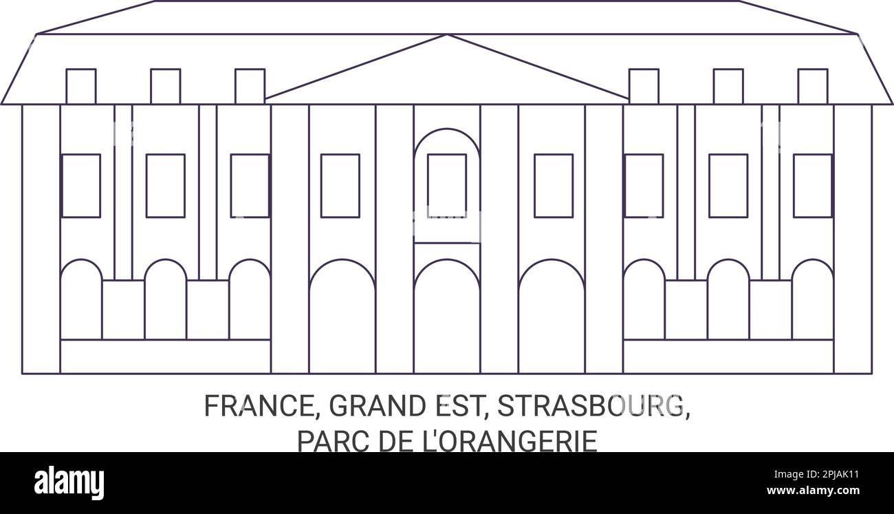 Francia, Grand Est, Strasburgo, Parc de l'orangerie viaggio punto di riferimento vettoriale illustrazione Illustrazione Vettoriale