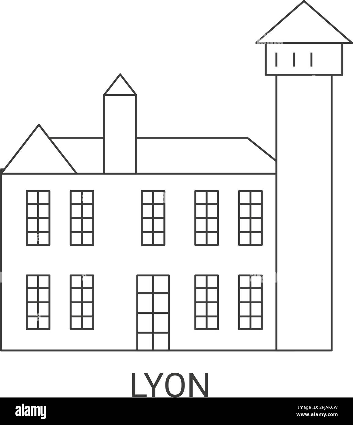 Francia, Lione viaggio punto di riferimento vettore illustrazione Illustrazione Vettoriale