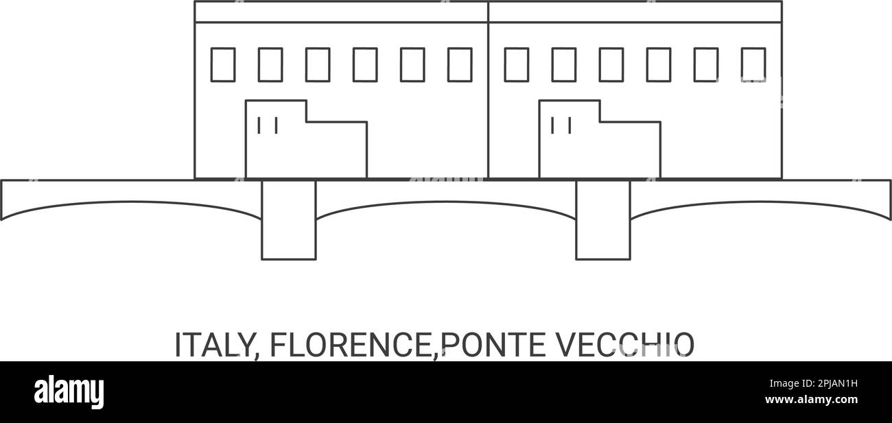 Italia, Firenze, Ponte Vecchio, viaggio punto di riferimento vettoriale illustrazione Illustrazione Vettoriale