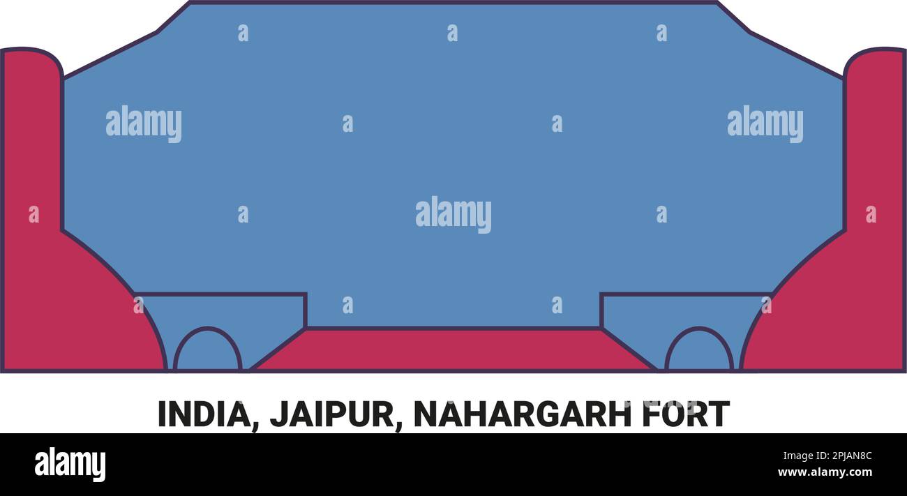 India, Jaipur, Nahargarh Fort viaggio punto di riferimento vettore illustrazione Illustrazione Vettoriale