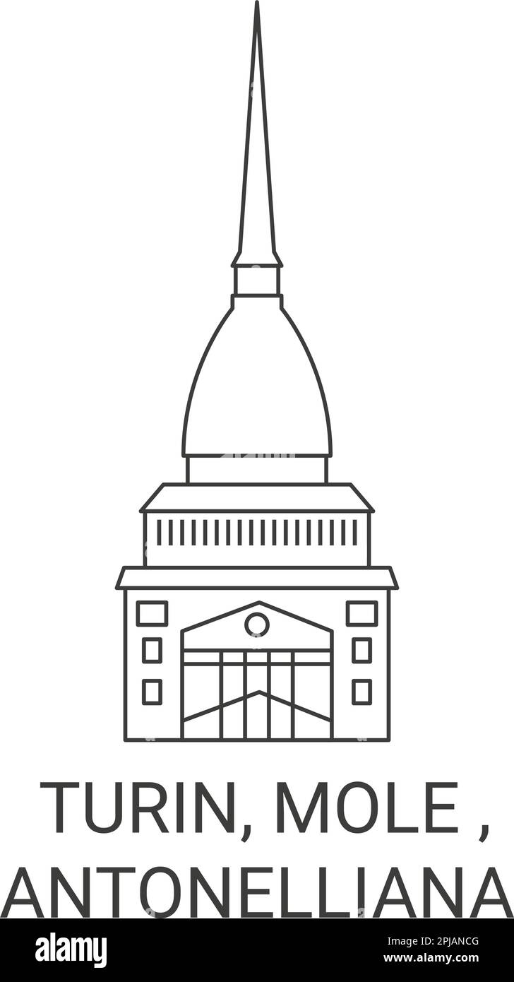 Italia, Torino, Mole , Antonelliana viaggio punto di riferimento vettoriale illustrazione Illustrazione Vettoriale