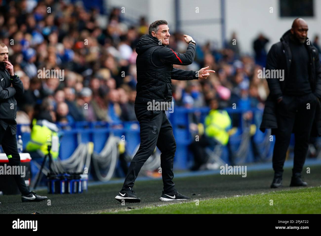 Mark Kennedy manager di Lincoln City durante la partita della Sky Bet League 1 Sheffield Mercoledì vs Lincoln City a Hillsborough, Sheffield, Regno Unito, 1st aprile 2023 (Foto di ben Early/News Images) Foto Stock