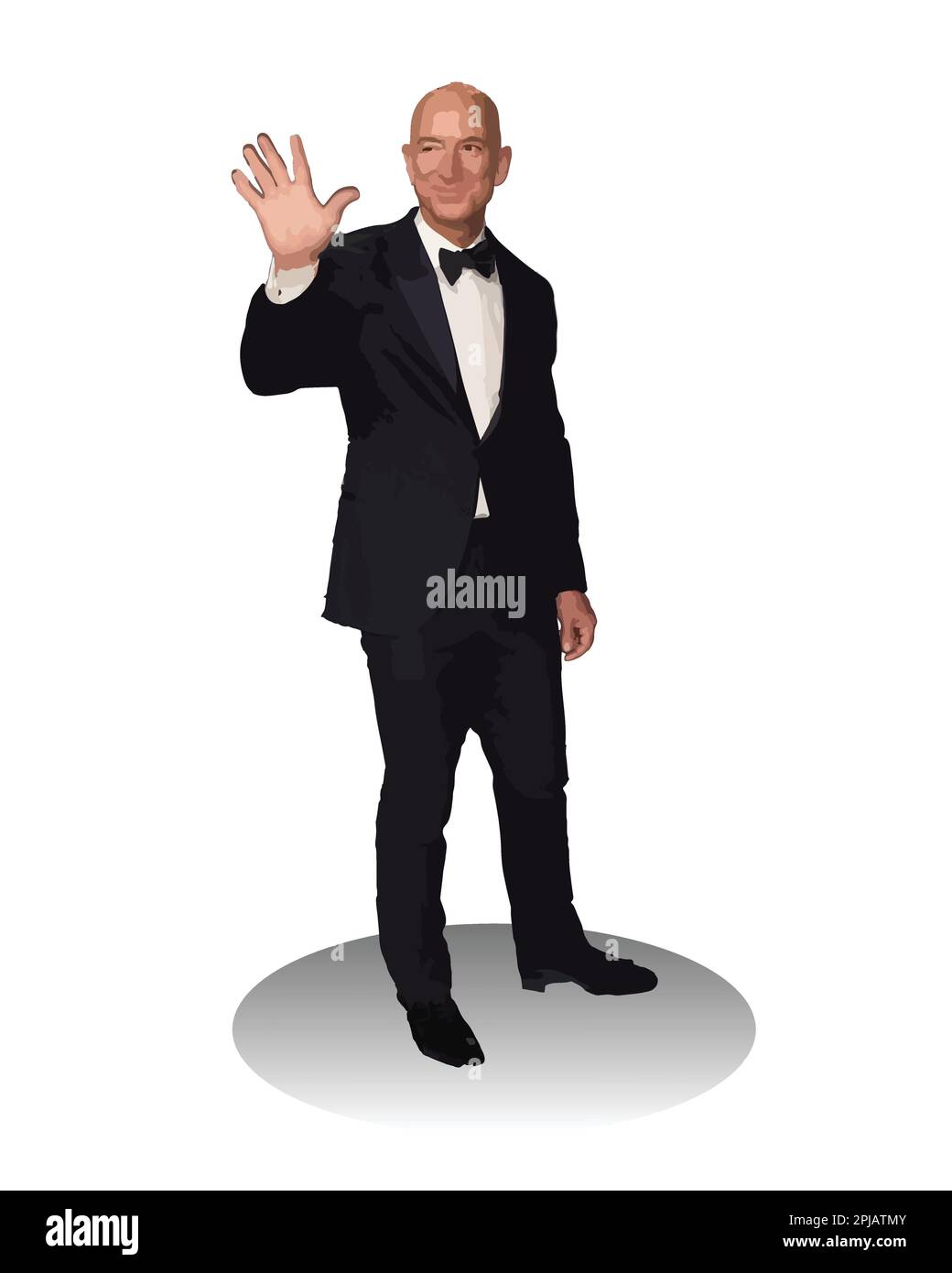 Jeff Bezos imprenditore americano Vector Illustration immagine astratta Illustrazione Vettoriale