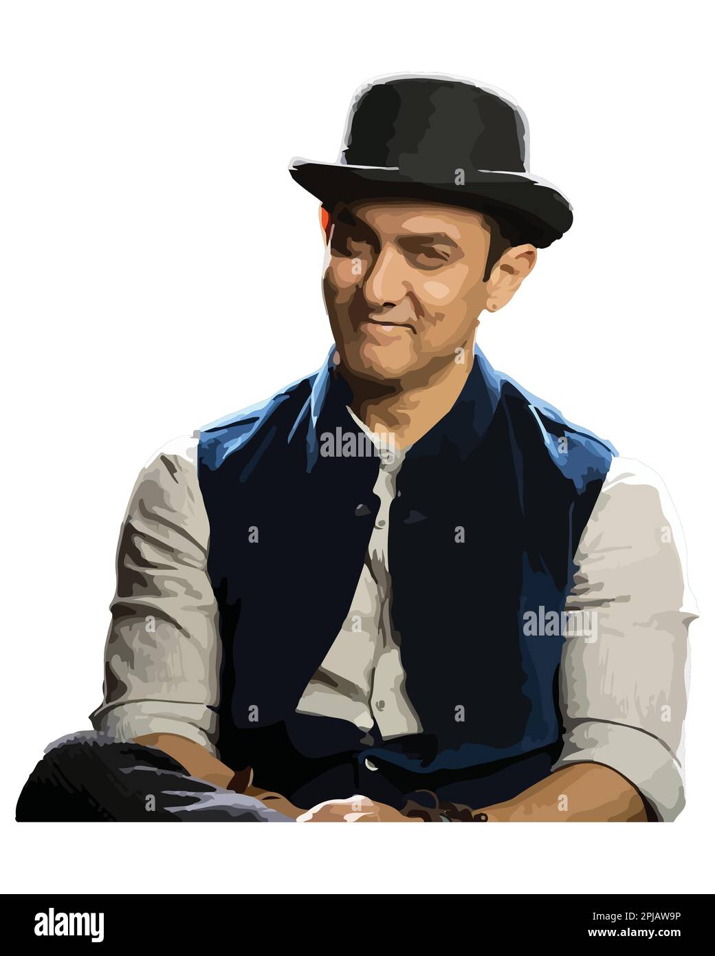 Aamir Khan attore indiano illustrazione vettoriale immagine astratta Illustrazione Vettoriale