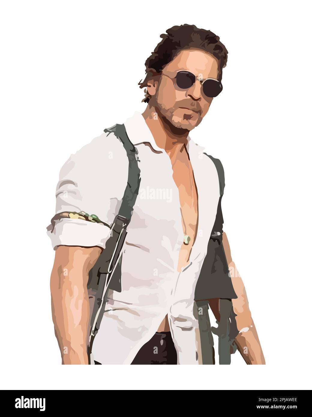 Shah Rukh Khan attore indiano illustrazione vettore immagine astratta Illustrazione Vettoriale