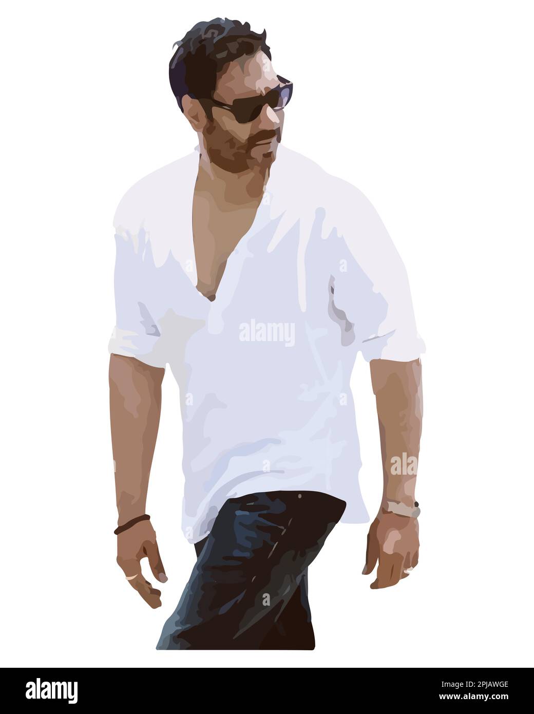 Ajay Devgn attore indiano illustrazione vettoriale immagine astratta Illustrazione Vettoriale