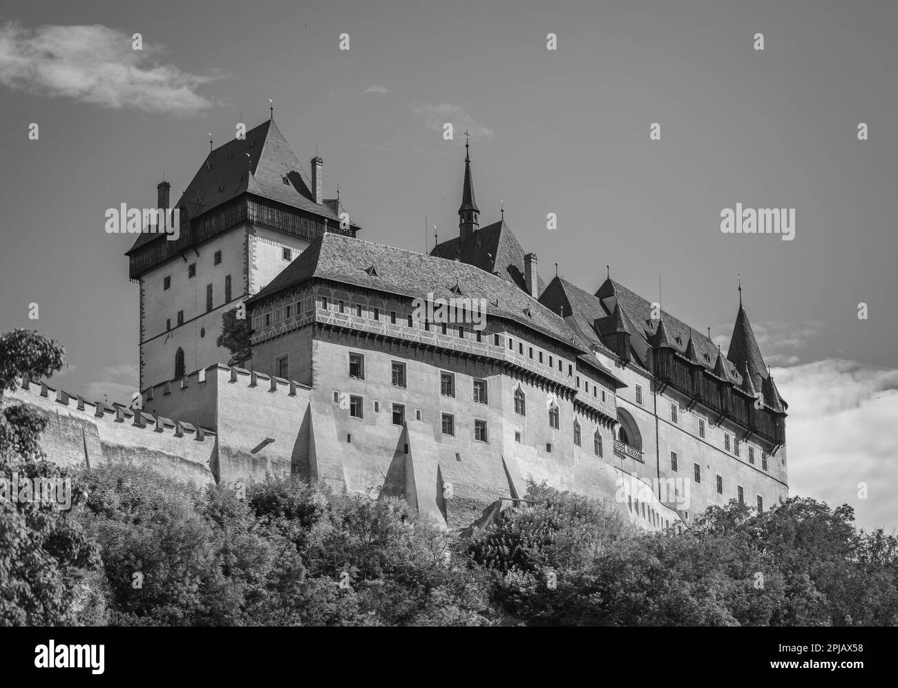 KARLSTEJN, REPUBBLICA CECA, EUROPA - Castello di Karlstejn in Boemia. Foto Stock