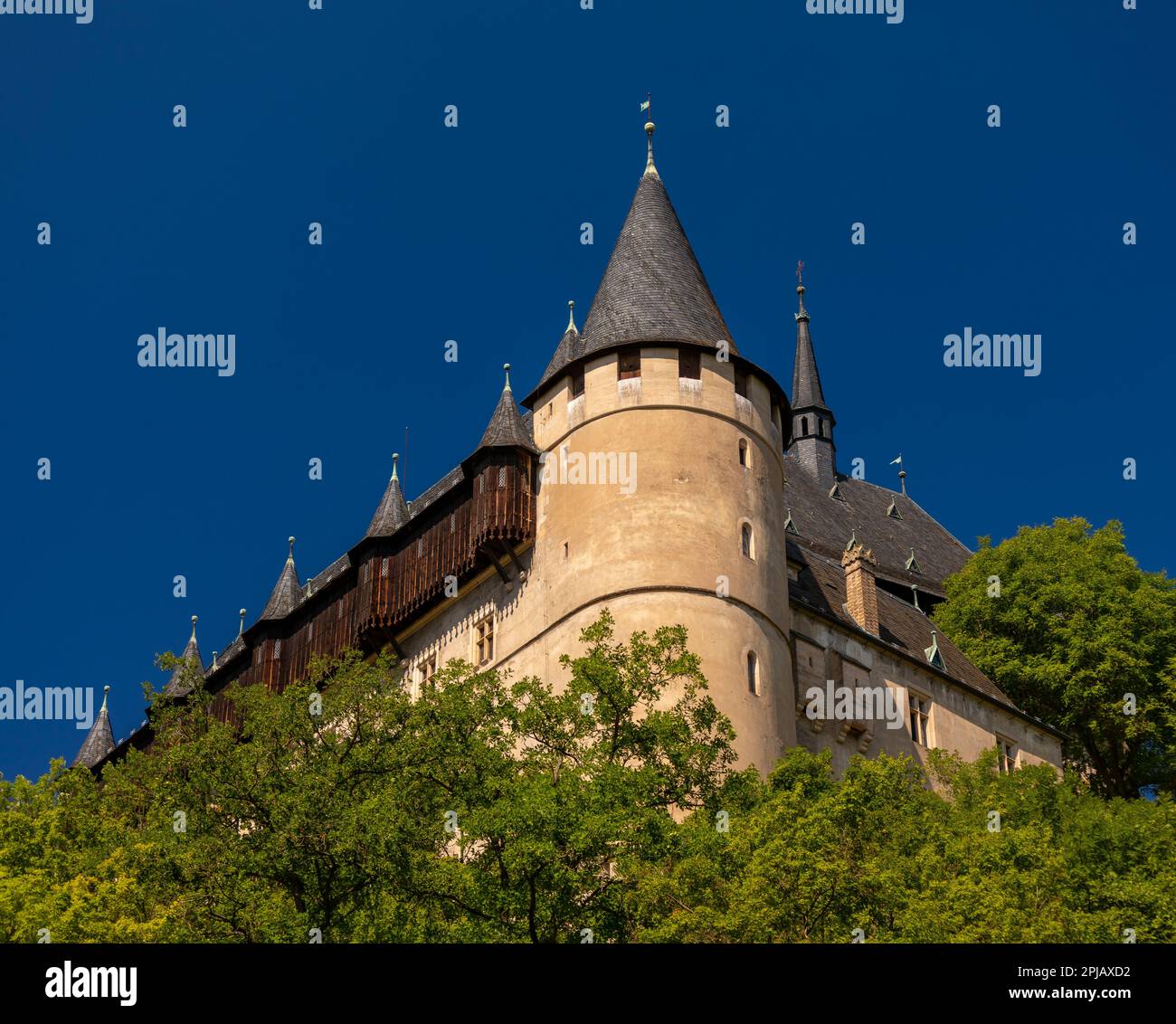 KARLSTEJN, REPUBBLICA CECA, EUROPA - Castello di Karlstejn in Boemia. Foto Stock