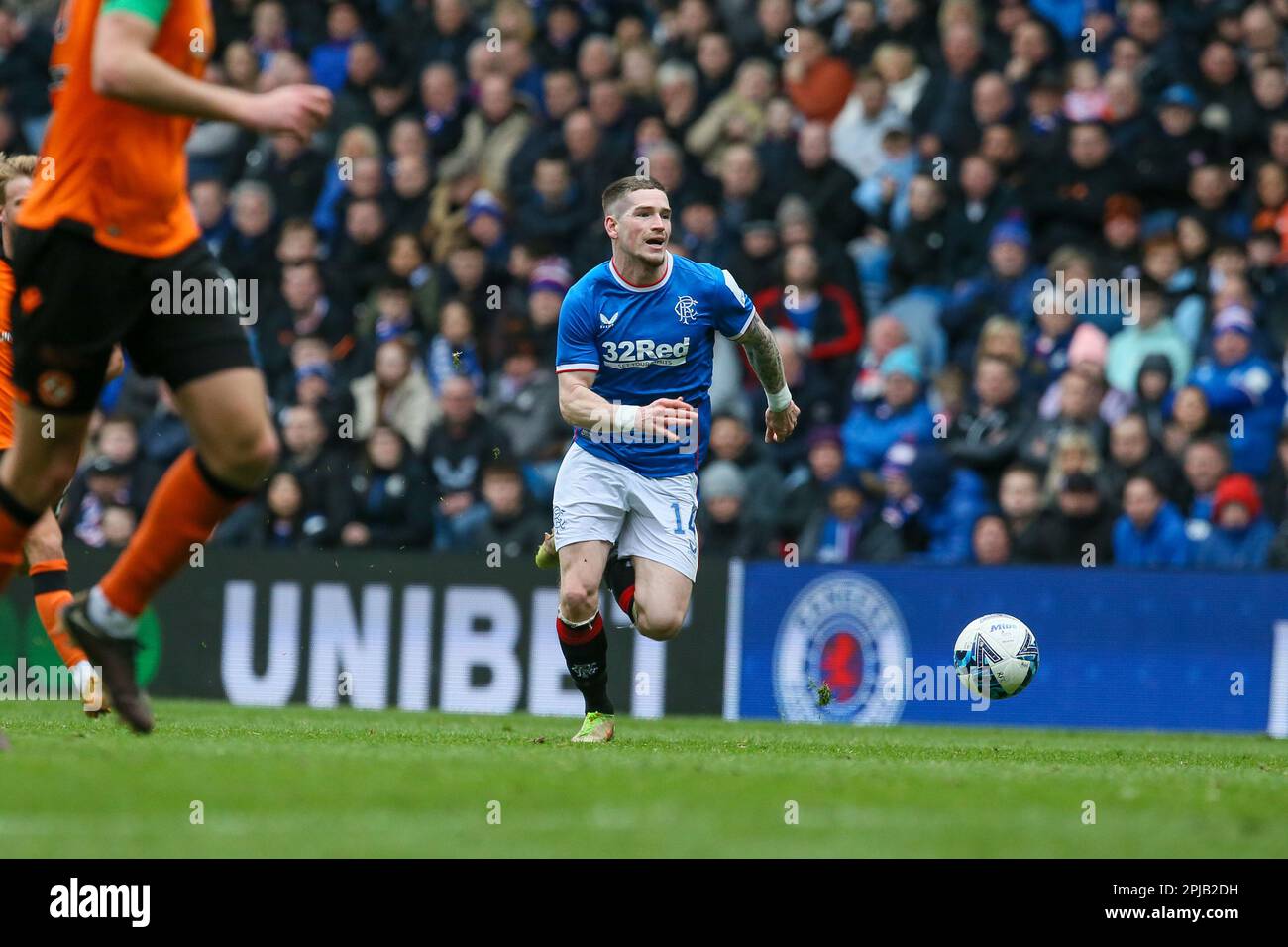 Glasgow, Regno Unito. 1st Apr, 2023. I Rangers hanno giocato a Dundee United all'Ibrox Stadium, la casa dei Rangers, in una partita della Scottish Premiership. Rangers ha vinto 2 - 0 con entrambi i gol segnati da Malik Tillman (numero 71) in 38 minuti e 55 minuti. È stato un gioco significativo per Allan McGregor, portiere dei Rangers perché era il gioco 500th che aveva giocato per il club. Credit: Findlay/Alamy Live News Foto Stock