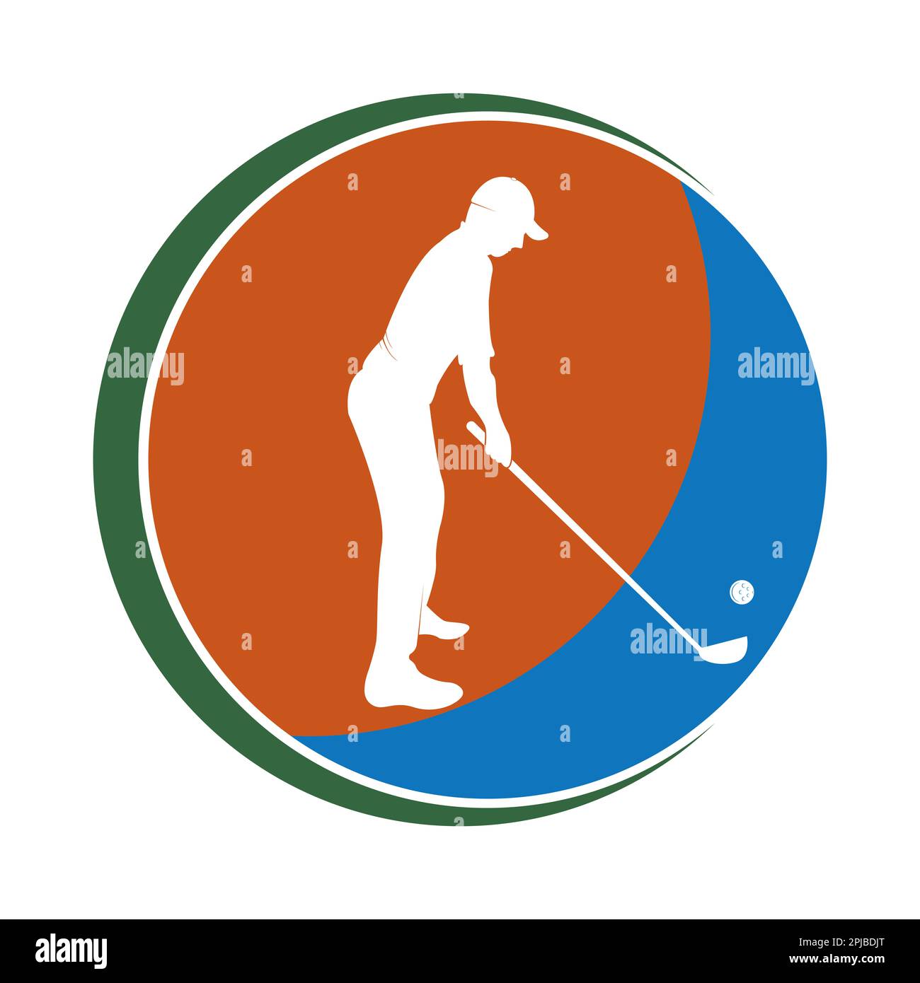 modello di disegno del simbolo di illustrazione del vettore di logo di golf Foto Stock