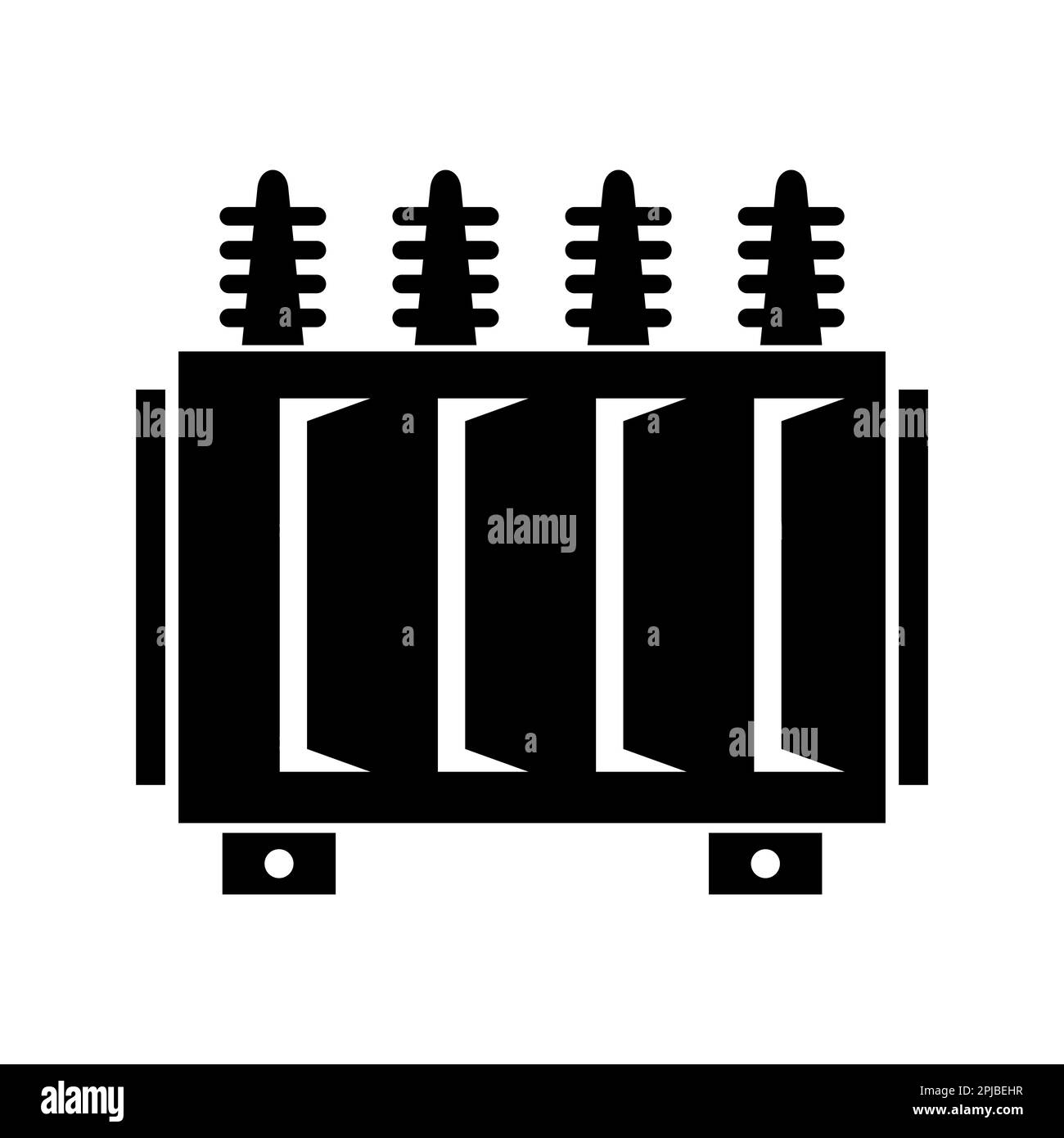 trasformatore elettrico ad alta tensione icona simbolo vettoriale design Foto Stock