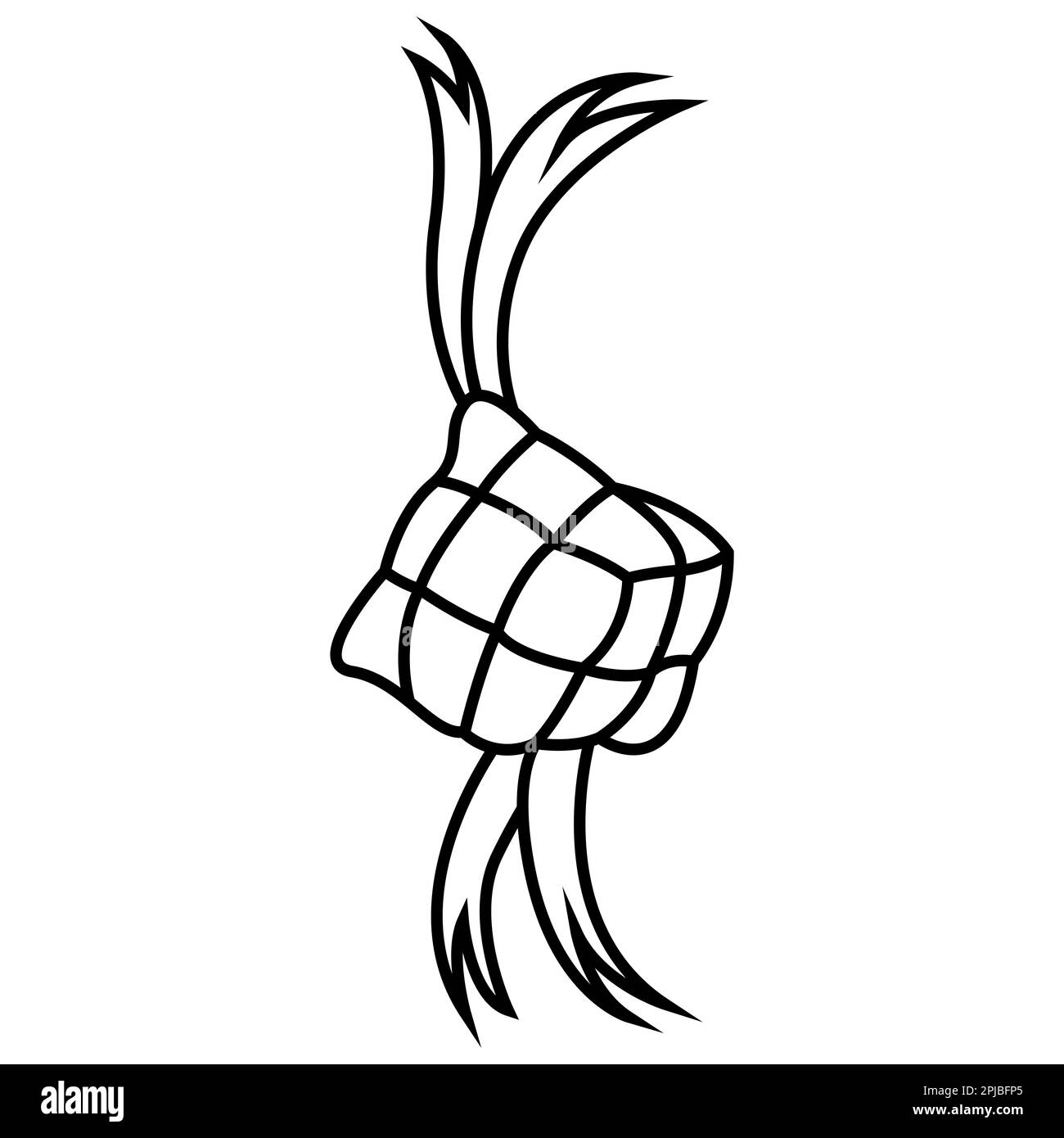 Ketupat o riso gnpling asiatico tradizionale vettore alimentare disegno Foto Stock