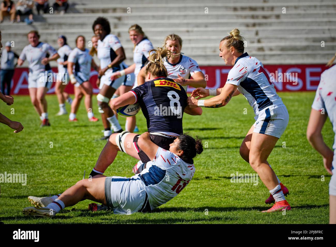 Estadio Nacional Complutense, Madrid, Spagna. 01st Apr, 2023. World Rugby Pacific Four Series 2023, Canada / USA, Estadio Nacional Complutense, Madrid, Spagna. Credit: EnriquePSans/Alamy Live News Foto Stock