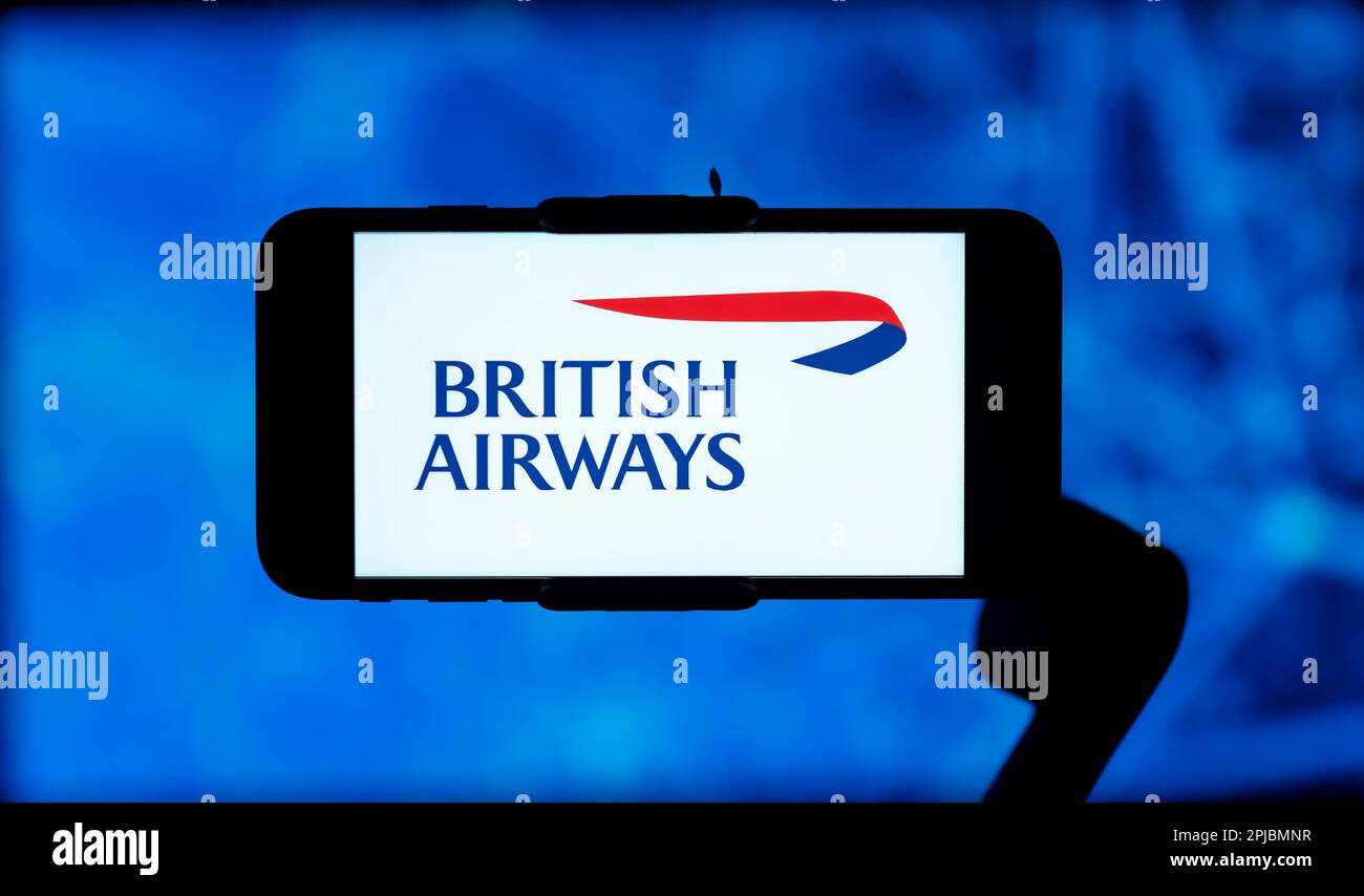 India. 1st Apr, 2023. In questa immagine, il logo British Airways è visualizzato sullo schermo di un telefono cellulare. (Credit Image: © Idrees Abbas/SOPA Images via ZUMA Press Wire) SOLO PER USO EDITORIALE! Non per USO commerciale! Foto Stock