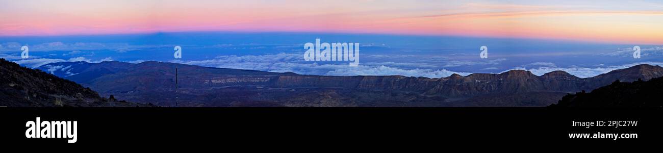 Vista da Altavista Mountain ostello in serata a Tenerife Foto Stock