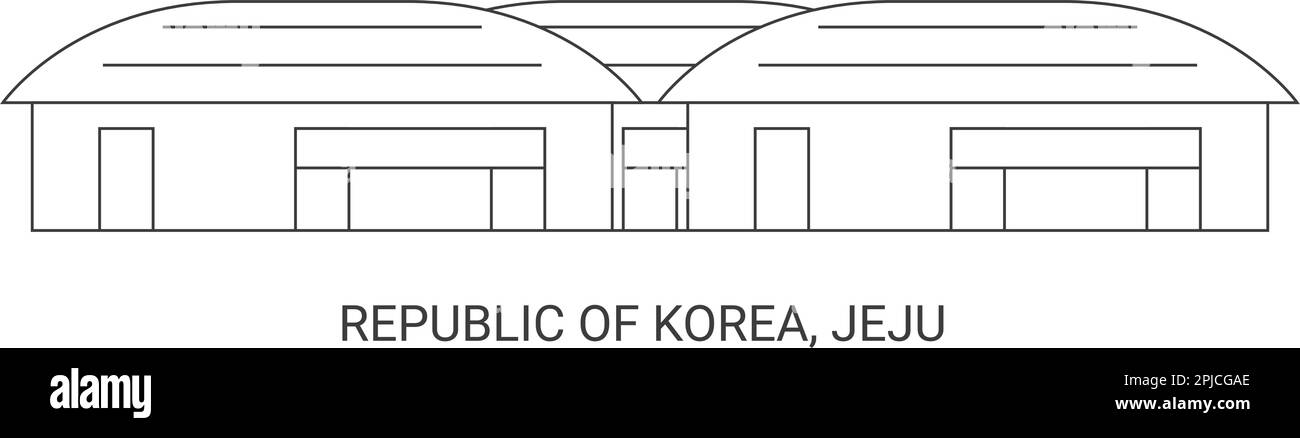 Repubblica di Corea, Jeju viaggio punto di riferimento vettore illustrazione Illustrazione Vettoriale