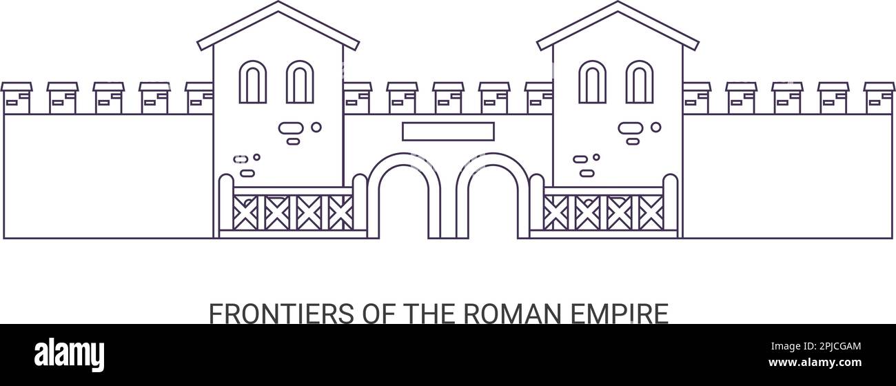 Le frontiere dell'Impero Romano viaggio simbolo vettore illustrazione Illustrazione Vettoriale