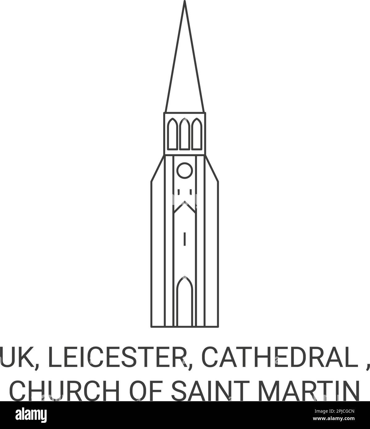 Regno Unito, Leicester, Cattedrale , Chiesa di Saint Martin viaggio punto di riferimento vettore illustrazione Illustrazione Vettoriale