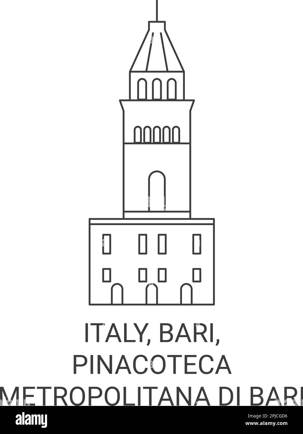 Italia, Bari, Pinacoteca Metropolitana di Bari viaggio punto di riferimento vettoriale illustrazione Illustrazione Vettoriale