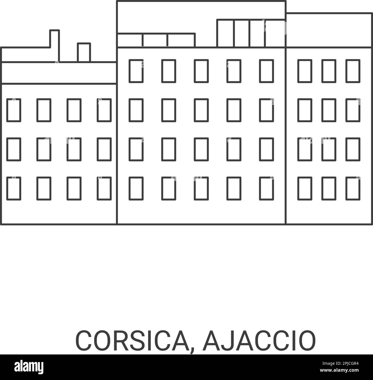 Francia, Corsica, Ajaccio viaggio punto di riferimento vettore illustrazione Illustrazione Vettoriale