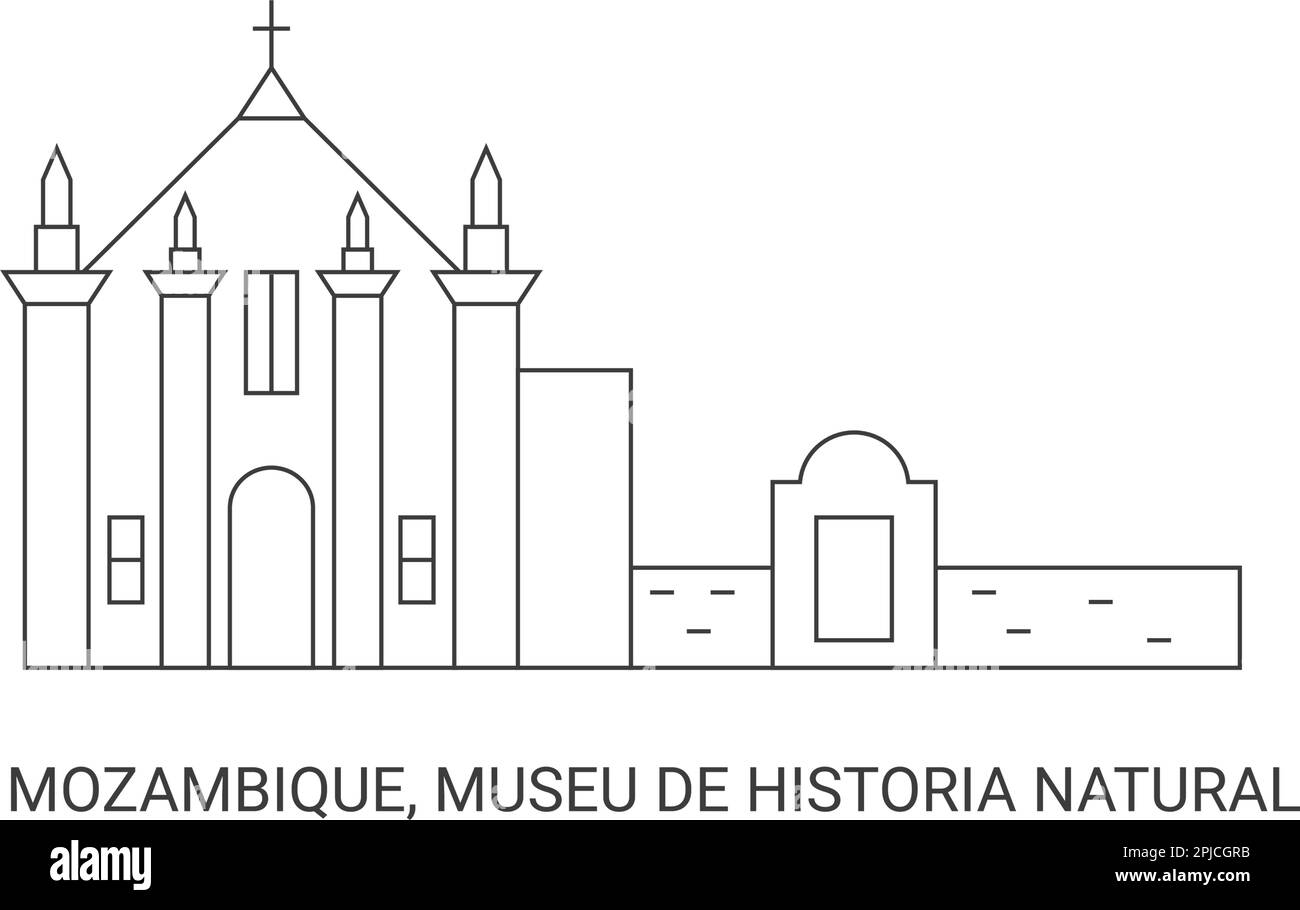Mozambico, Museu De Historia Naturale, viaggio punto di riferimento vettoriale illustrazione Illustrazione Vettoriale