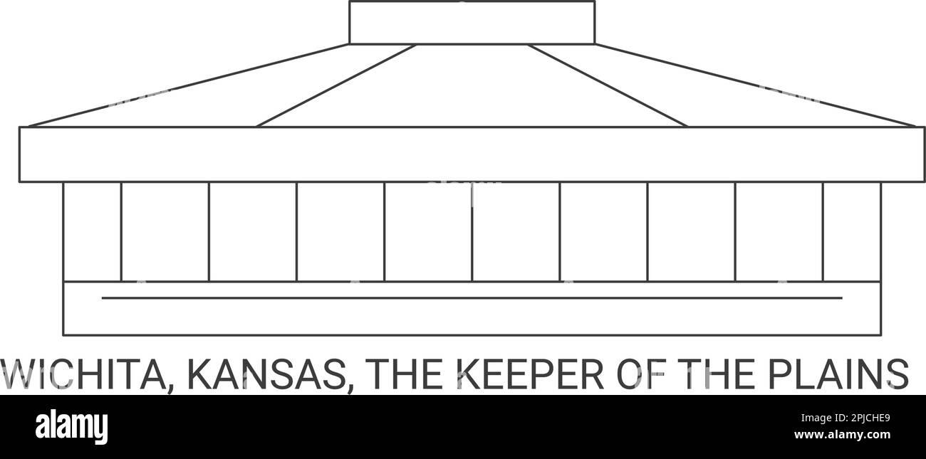 Stati Uniti, Wichita, Kansas, il custode delle pianure, viaggio punto di riferimento vettore illustrazione Illustrazione Vettoriale