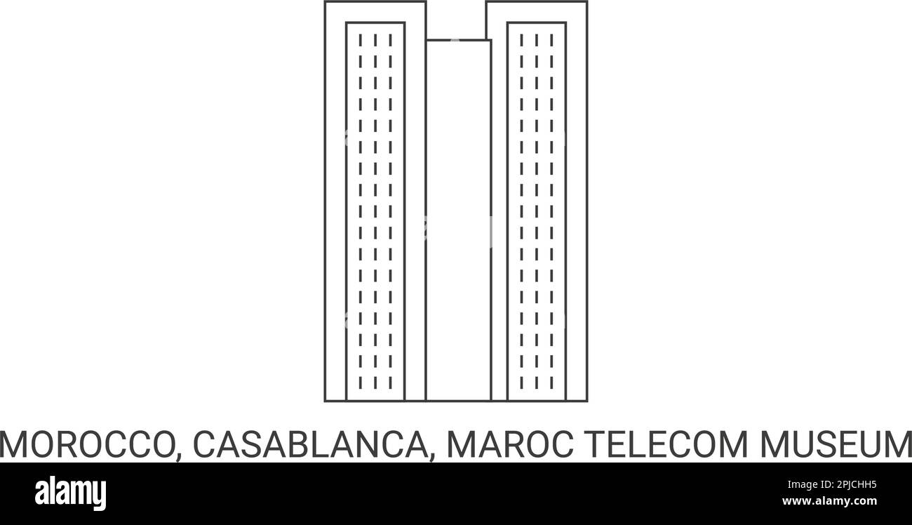 Marocco, Casablanca, Maroc Telecom Museum, viaggio punto di riferimento vettoriale illustrazione Illustrazione Vettoriale