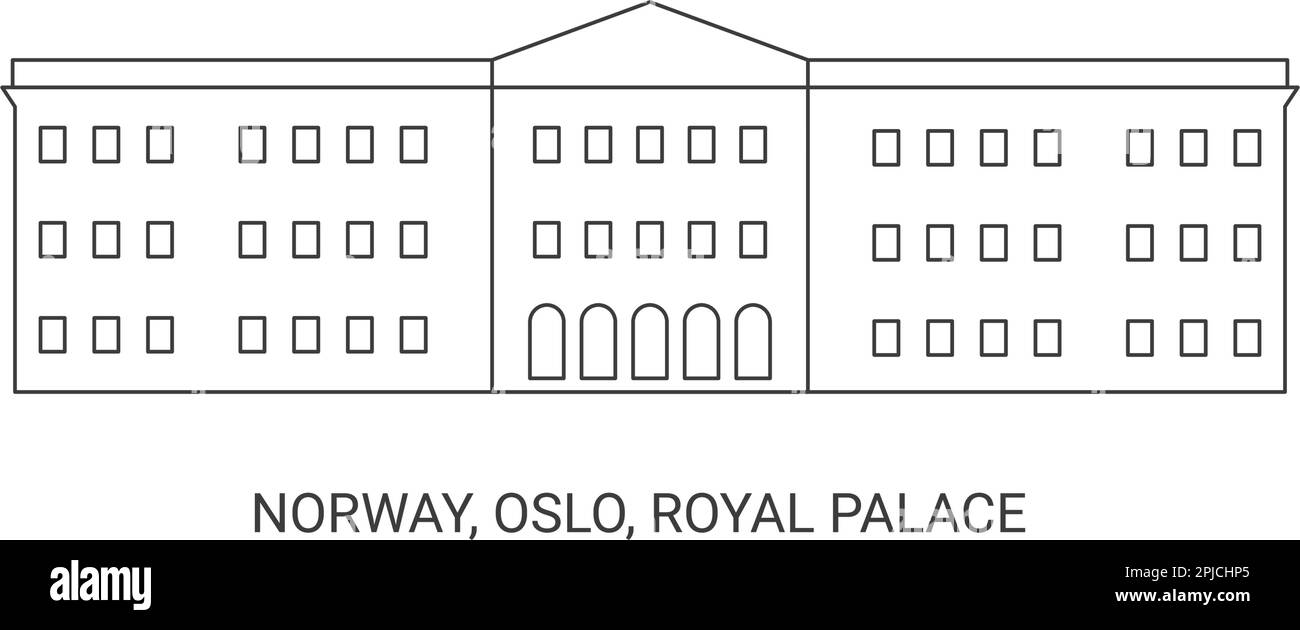 Norvegia, Oslo, Palazzo reale, viaggio punto di riferimento vettoriale illustrazione Illustrazione Vettoriale