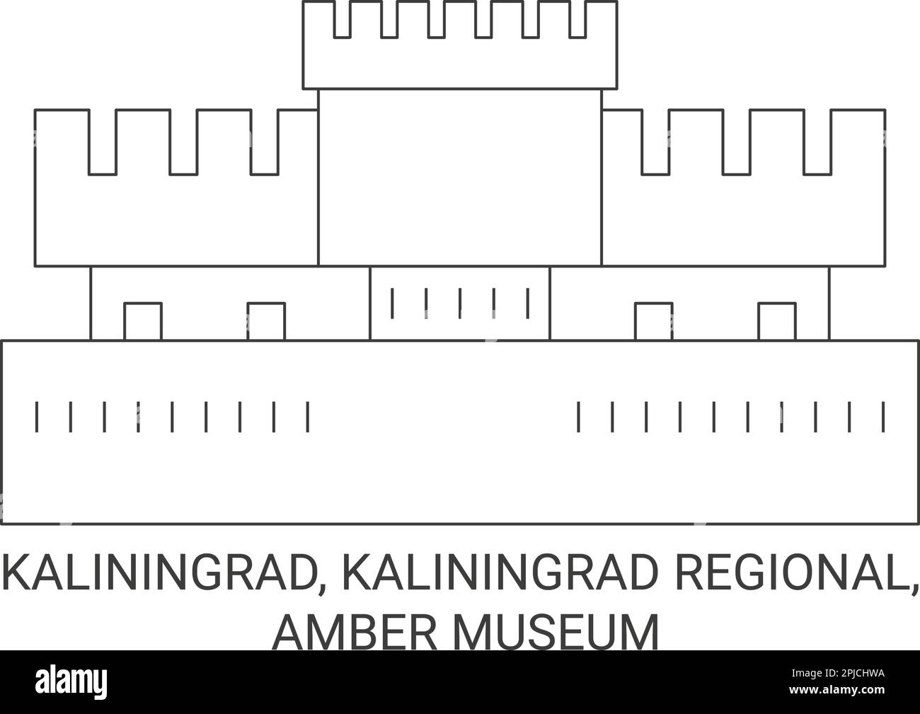 Russia, Kaliningrad, Kaliningrad Regionale, Amber Museo viaggio punto di riferimento vettoriale illustrazione Illustrazione Vettoriale